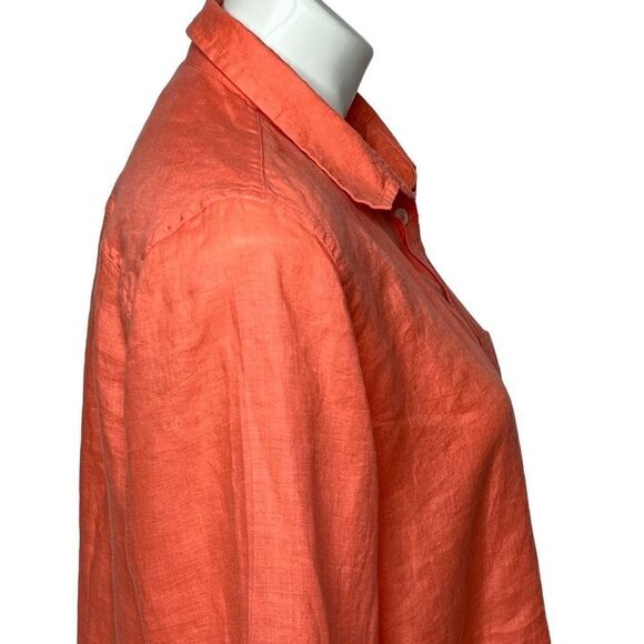 J. Crew Factory peach long sleeve button up shirt size L - Picture 5 of 14